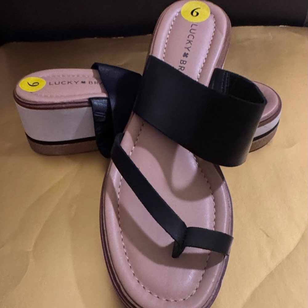 Lucky Brand wedge sandals.